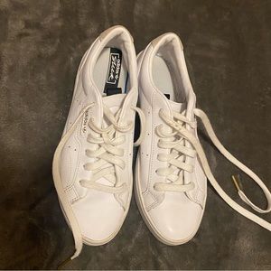 Adidas sleek white sneakers